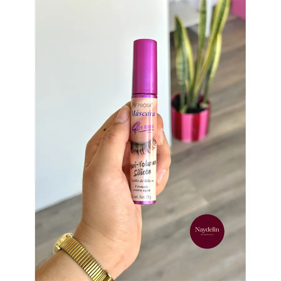 Rímel prosa maxi-volumen silicon tapa rosa-morada