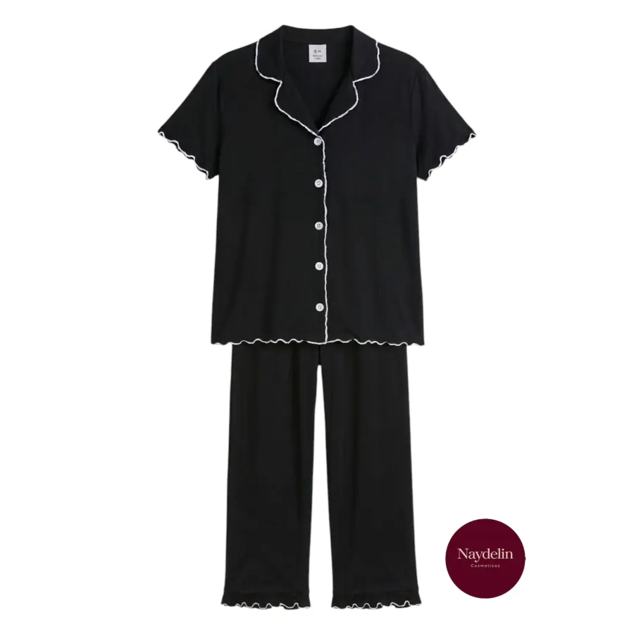 Pijama color negro talla L