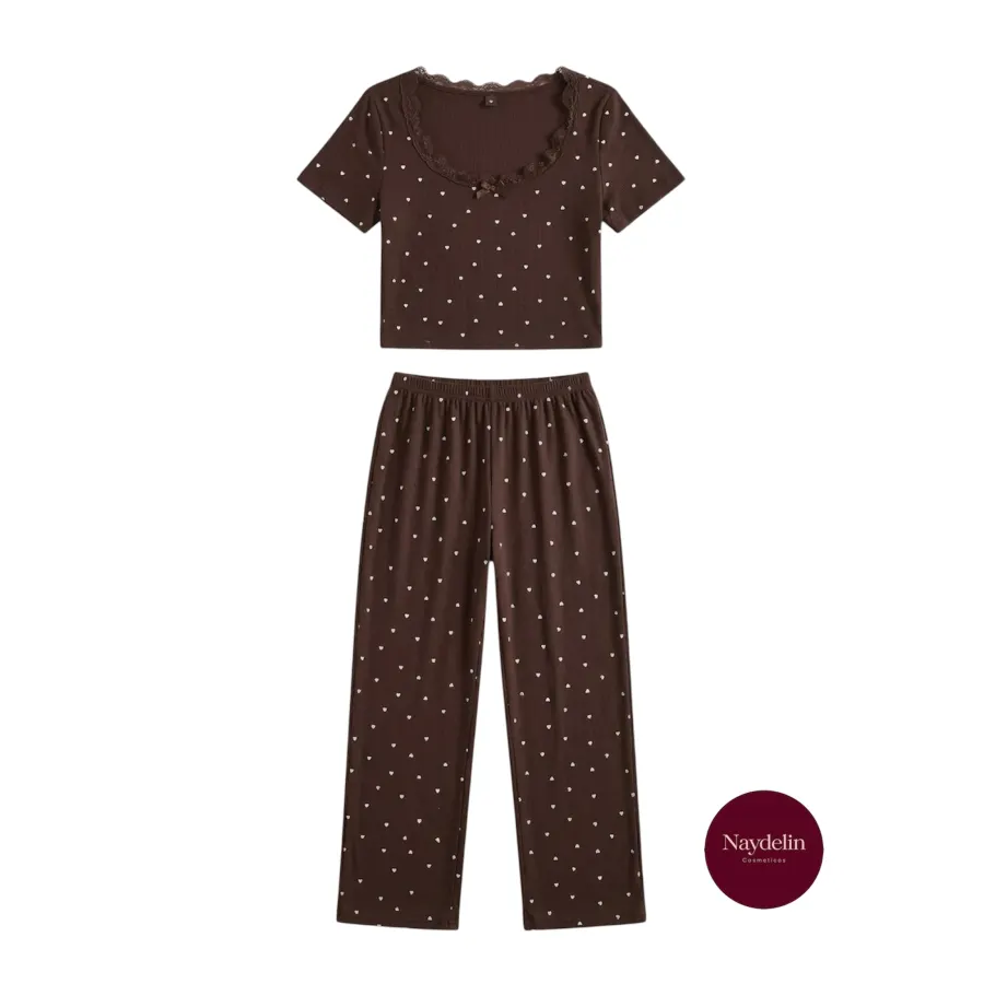 Pijama coló cafe talla M