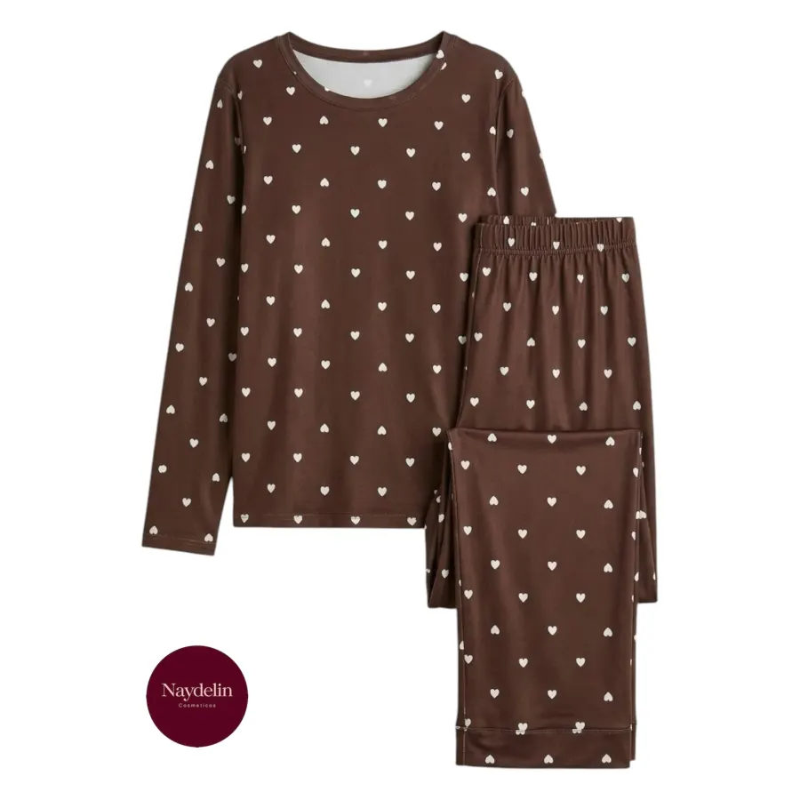 Pijama color cafe talla S
